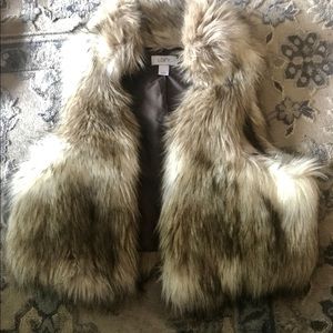 Anne Taylor Loft Faux Fur Vest